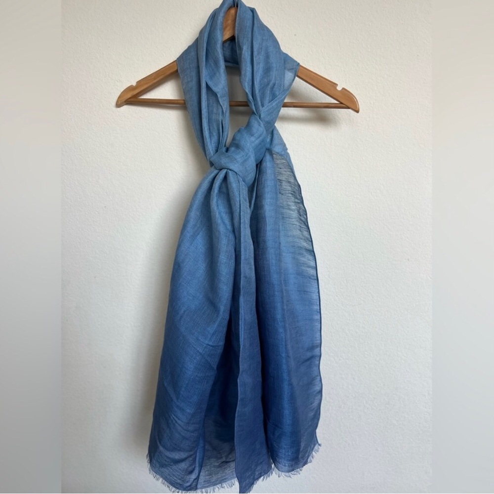 Hinge Blue Linen Scarf